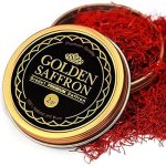 Golden Saffron, Finest Pure Premium All Red Saffron Threads, Grade A+ Super Negin, Non-GMO Verified. For Tea, Paella, Rice, Desserts, Golden Milk and Risotto (2.0 Grams)