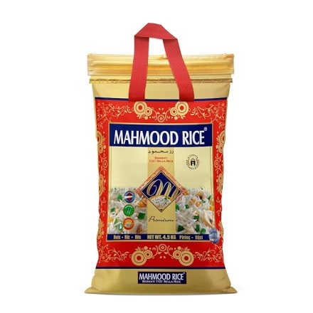 MAHMOOD - Sella White Basmati Rice Tasty |Extra Long| - Health & Rich Aroma Grains - Energy Production - Complex Carbohydrates Rice 10 Pound 158.73oz (4.5 kg) Bag