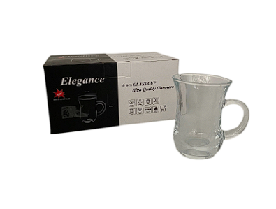 Phoenix 6 Pcs Transparent Glass Tea Cup Set