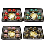 Turkish Coffee Cups Sets of 6 Ottoman Anatolian Greek Arabic Tea Set Copper Espresso Mugs Wholesale Islamic Gift Sets